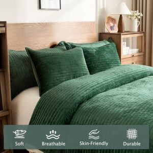 豪华天鹅绒被套（3件套/超大条纹/双枕套/四季适用） 76%OFF