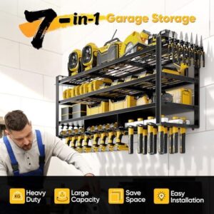 大型工具墙架（49英寸/4层/承重800磅/12把电钻位 64%OFF