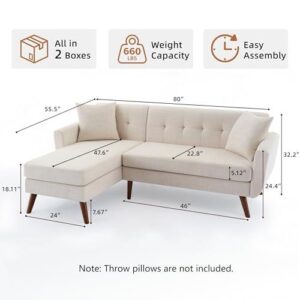 L型沙发(三人/亚麻实木) 49%OFF