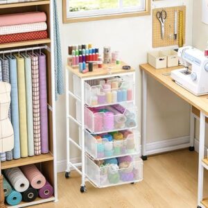 Rolling Cart/4层金属带轮储物车 33%OFF