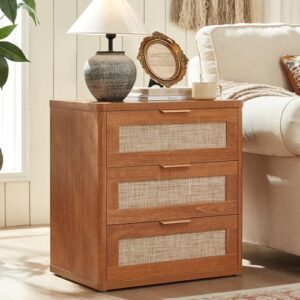 23寸天然藤木三抽屉床头柜 2pc 67%OFF