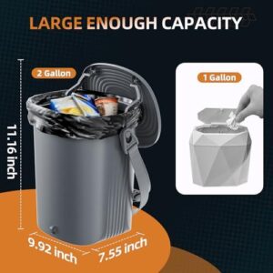 2 Gallon Silicon Car Trash Can with Lid - 100% Leak-Proof Trash Bin 55%OFF