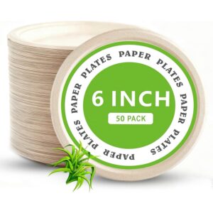 Disposable/50片6寸天然可降解纸盘 41%OFF