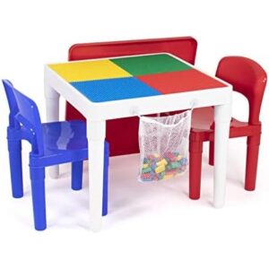 塑料儿童多功能桌椅套装 (一桌两椅 / 积木兼容) 54%OFF