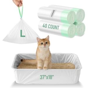 猫砂盆衬垫 大型 - 40 个装 37" x 18" 大号吸管式猫砂袋  50%OFF