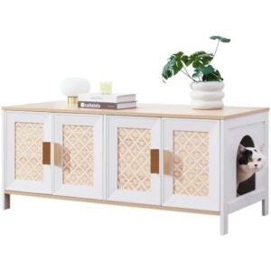 适合两只猫咪使用的大型波西米亚风格猫砂盆围栏  53%OFF