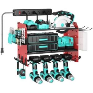 三层重型电动工具收纳架（带充电站）固定式壁挂式产品  50%OFF