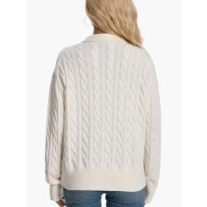 女款宽松套头毛衣(粗线绞花/V领) 48%OFF