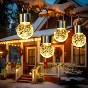 GIGALUMI 8 Pack Solar Outdoor Hanging Lights - Warm White LED 56%OFF