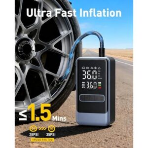 便携150PSI/无线数显带灯轮胎打气泵 70%OFF