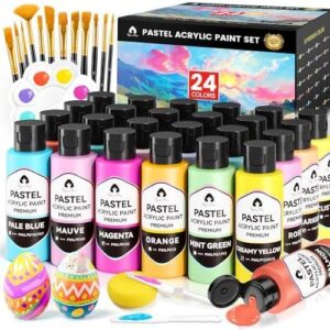 64 件淡色丙烯颜料套装，配 12 把画笔 50%OFF