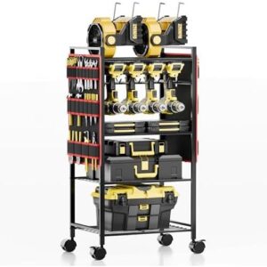 5 - 四层电动工具收纳推车 - 300 磅重的重型实用货架板  50%OFF