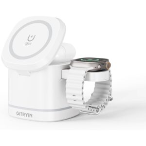 Gitryin 苹果设备磁性无线充电座，3合1旅行充电站  -74%