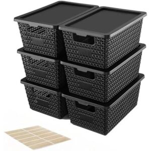 6个带盖塑料收纳箱(可叠放/易清洁) 57%OFF