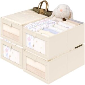 4件套(可折叠/网窗)亚麻布收纳篮 54%OFF