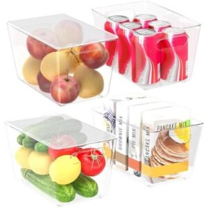 可叠放(塑料/4件10x6x5)带盖储物箱 50%OFF