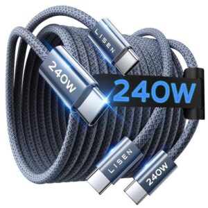 双C口快充线(240W/6.6英尺/双条装) 64%OFF