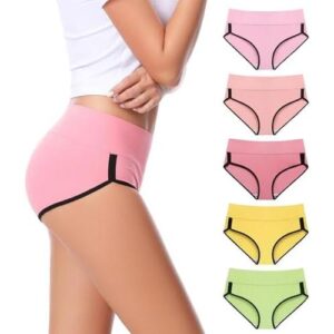 5件装女士高腰(纯棉/透气)日常内裤 68%OFF