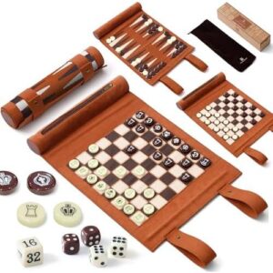 便携皮革卷式棋盘游戏套装 50%OFF