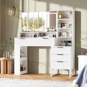 带镜灯凹槽梳妆台（48英寸/四抽屉三搁板充电款） 40%OFF