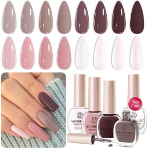 AZUREBEAUTY 指甲油套装 4 色棕色粉色亮片指甲油 -50%