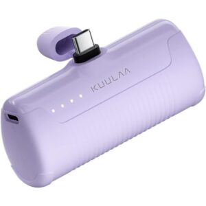 Kuulaa Portable Charger USB C Power Bank 4500mAh Small Portable Phone Charger Android Compact Plug in Battery Pack Portable Compatible with iPhone 15, Samsung Galaxy, Moto, LG, Pixel, Purple  -30%
