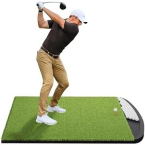 带有弧形球托的集成式高尔夫击球垫 5英尺乘4英尺 6英尺乘4英尺 26毫米厚 31毫米厚 高尔夫练习垫，适用于室内和室外使用 50%OFF