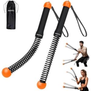 无绳战斗绳 加重型 — 2 套便携式无绳战斗绳，适用于高强度间歇训练和有氧全身锻炼，配有防滑螺旋把手 65%OFF