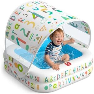 QPAU 婴儿泳池，带有可拆卸遮阳篷，可提供防晒保护 30%OFF