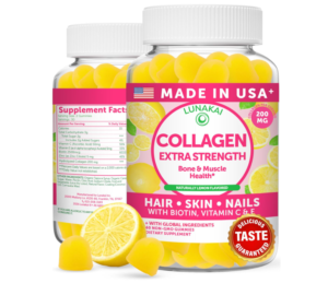 Lunakai USA胶原蛋白肽软糖——200毫克非转基因抗衰老配方     55%OFF