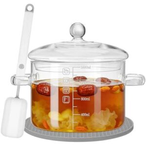 耐热玻璃炖锅(1.6L/带盖刷垫/防烫柄) 51%OFF