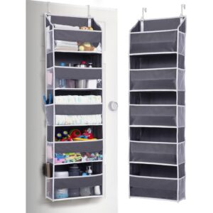 ULG 1 Pack Over Door Organizer wit 可悬挂式重物存储架，带透明窗，适合儿童使用，可存放玩具、鞋子、尿布等物品，深灰色，共 5 层。  -50%