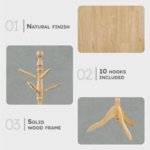 十钩(三层实木/稳固耐用衣帽架) 52%OFF