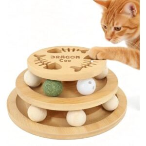 木制互动猫球塔玩具(益智旋转/锻炼身心) 50%OFF