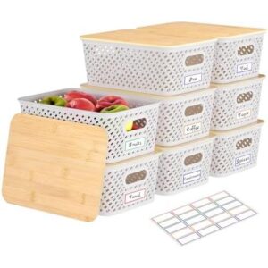 8个装/Pampers塑箱配竹盖收纳盒 51%OFF