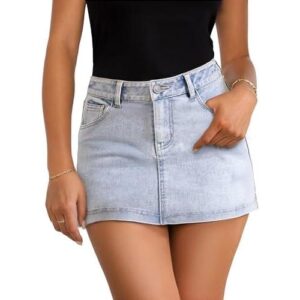 女式(4口袋弹力微喇牛仔短裙) 53%OFF