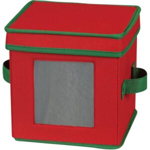 家居必需品530RED 假日中国储物箱带盖和手柄 |小碟盘储物箱 |红色帆布配绿色饰边 -56%