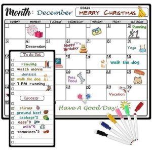 带有记号笔的磁性干式擦除冰箱日历 - 15 英寸 x 11 英寸  39%OFF