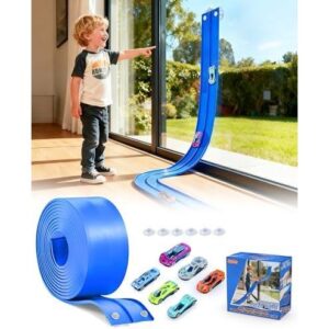 15英尺儿童可弯曲赛车轨道套装（蓝色） 55%OFF