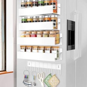 冰箱磁吸式调料架4件套（含挂钩/螺丝固定/白色） 50%OFF