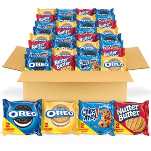 OREO 原创，OREO 金色，薯片啊！以及 Nutter Butter 饼干零食多样包，56包零食包（每包2块饼干）-30%
