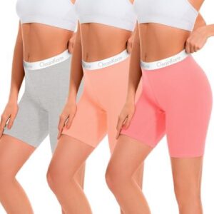 高腰防磨(3件装女士棉质平角短裤) 72%OFF