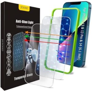 Colorless Blue Light Screen Protector for iPhone 13/13 pro/14/16e/17e[6.1 Inch] Tempered Glass Films 50%OFF