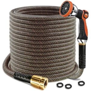 50英尺(耐磨/铝接头)轻便防扭花园水管 45%OFF