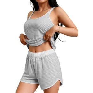 JUSTFASHIONNOW 女性条纹背心式睡衣套装（两件套）  47%OFF