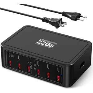 Aergiatech 220W USB-C 充电站，12口 GaN 充电器，65W 笔记本充电适配器 -40%