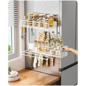 磁性(可滑动/带5钩白色冰箱置物架) 52%OFF