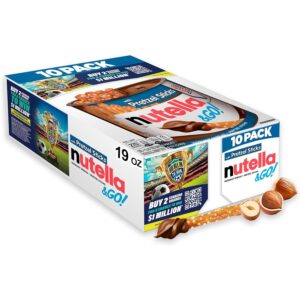 榛子酱与GO！巧克力榛子酱配可可+椒盐卷饼棒，10包零食包，每包1.9盎司，含水率-40%