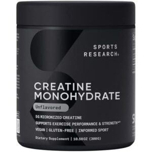 Sports Research Creatine Monohydrate - Gain Lean Muscle 52%OFF
