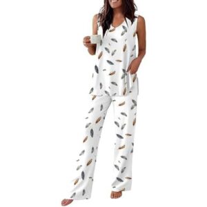 女款无袖V领两件套睡衣 50%OFF